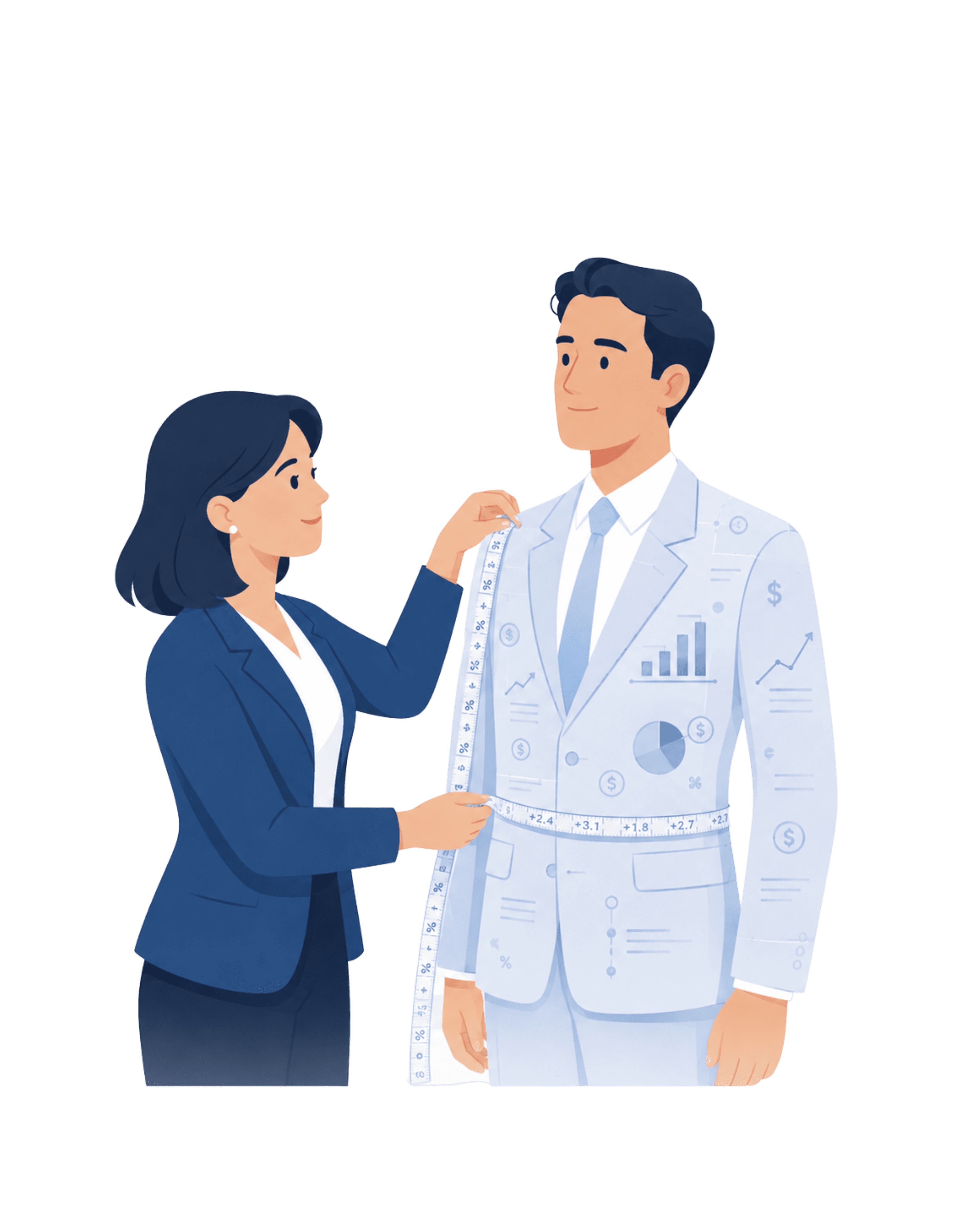 Asesoría personalizada — dos personas conversando sobre decisiones financieras